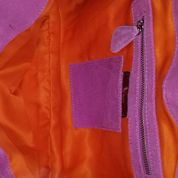 BEAUTIFUL FUSCHIA SUEDE FRINGED LARGE TOTE BAG - Picture 6 of 6